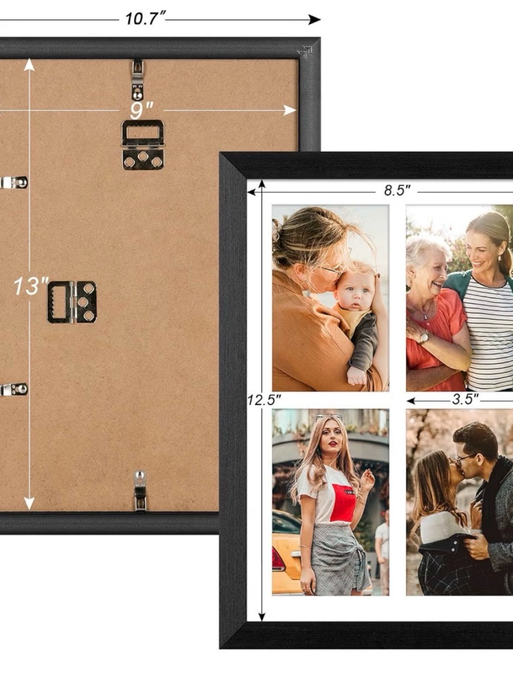Multi-Opening Black Photo Frame Collage - 4-Photo